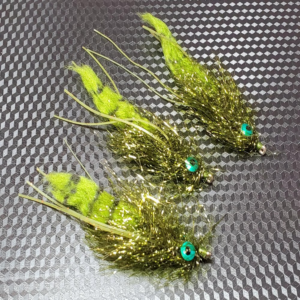 Redfish Crack, Redfish Crack Fly, Redfish Crack Streamer Fly, Redfish Slider 3 Pack Olive