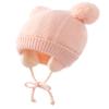 Familyhouse Baby Hat Winter Warm Pom Pom Hats Knit Earflap Cap Beanie Cute Bear Todder for Boys Girls (Pink) view 3