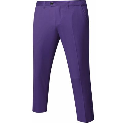 YND Men's Business Suit Pants Slim Fit Flex Flat Front Pant, Deep Purple, XX-Large