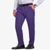 YND Men's Business Suit Pants Slim Fit Flex Flat Front Pant, Deep Purple, XX-Large view 2