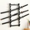 awagas 8 Tier Sword Holder Wall Mount, Display Sword Rack Black Samurai Katana Stand for Wakizashi Flute Fishing Rods Storage Festival Gifts Hobby Collection view 1