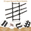 awagas 8 Tier Sword Holder Wall Mount, Display Sword Rack Black Samurai Katana Stand for Wakizashi Flute Fishing Rods Storage Festival Gifts Hobby Collection view 3