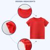 Little Boy Girl T-Shirt, Baby Casual Crew Neck Cotton Top Short Sleeve Solid Tee Shirt Basic DIY Tees Plain Shirt (Red,6-7T,6 Years,7 Years) view 2