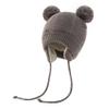 Baby Hat Winter Warm Pom Pom Hats Knit Earflap Cap Beanie Cute Bear Todder for Boys Girls (Grey) view 2