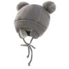 Baby Hat Winter Warm Pom Pom Hats Knit Earflap Cap Beanie Cute Bear Todder for Boys Girls (Grey) view 3