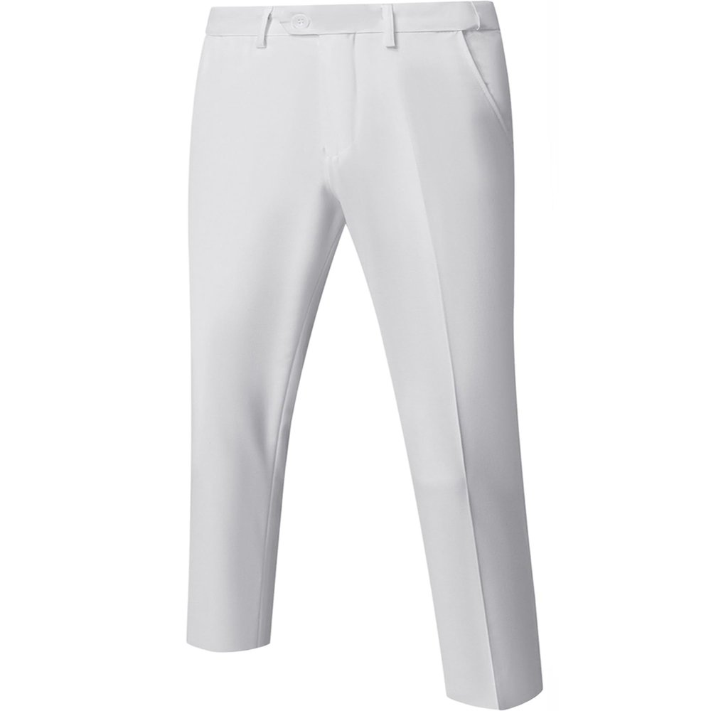 YND Men's Business Suit Pants Slim Fit Flex Flat Front Pant, White, Large