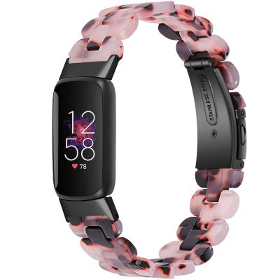 Fit for Fitbit Luxe/Fitbit Luxe Special Edition Bands Women Men, Fashion Durable Resin Replacement Watch Bands Bracelet Wristbands Straps for Fitbit Luxe Fitness and Wellness Tracker (Pink-1)