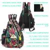 Sucipi Pickleball Bag - Men's -Women's Pickleball Backpack, Adjustable Sling Bag w/Fence Hook/Large Capacity/Safety Pocket-Red Leaf view 4