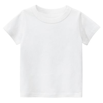 EISHOW Little Boy Girl T-Shirt, Baby Casual Crew Neck Cotton Top Short Sleeve Solid Tee Shirt Basic DIY Tees Plain Shirt (White,3-4T,3 Years,4 Years)