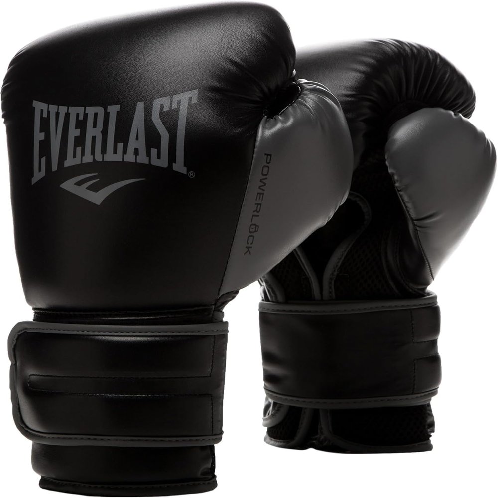 Everlast Powerlock 2 Boxing Gloves | Heavy Bag Gloves | SyntheticLeather | Men & Women | Training & Sparring Gloves | Ventilated Design | Multi-Layered Foam Padding | Blue, 16 oz