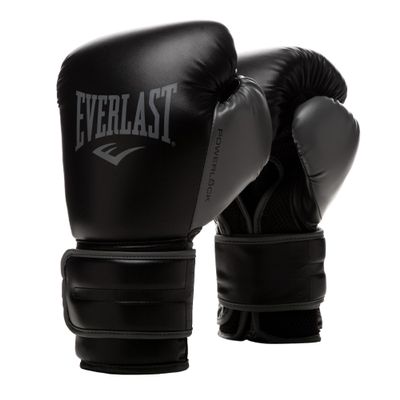 Everlast Powerlock 2 Boxing Gloves | Heavy Bag Gloves | SyntheticLeather | Men & Women | Training & Sparring Gloves | Ventilated Design | Multi-Layered Foam Padding | Black/Gray, 16 oz