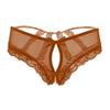 SUKIRIYA Womens lace briefs sexy panties with cage back (Chocolate Brown, 1X/2X) view 1