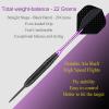 Steel Tip Darts Set for Dartboard, Professional Darts with Metal Tip 22 Grams Purple Aluminium Shafts 9 Flights 50 Rubber O-Rings 12 Spring Rings 1 Dart Sharpener Tool view 3