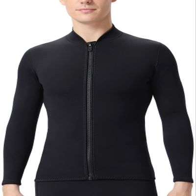 REALON Wetsuits Top Jacket Women Men 2mm Neoprene Long Sleeve Shirt 3mm Front Zipper Vest Wet Suit Keep Warm for Adult Youth Kids Diving Surf Swim Water Sports