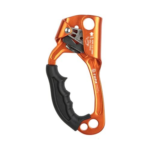 DDER Outdoor Mountaineering Rock Climbing Rope Clamp Professional Hand Ascender Rappelling Gear Equipment Rope Clamp (Orange)