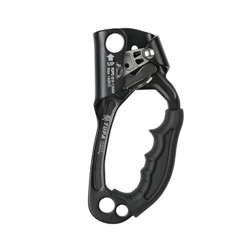 DDER Outdoor Mountaineering Rock Climbing Rope Clamp Professional Hand Ascender Rappelling Gear Equipment Rope Clamp (Black)