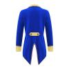 Moily Kids Girls Boys Vintage Steampunk Victorian Swallow Tail Coat Jacket Ringmaster Circus Show Outfits Velvet Royal Blue 14 Years view 2