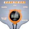 TOODOO 12 Pack Multi Function Digital Stopwatch Timer Bulk Sports Stopwatch with Lanyard Plastic Display Waterproof Date Time Alarm Timer for Coaches Fitness Referees(Black Blue Red Orange) view 3