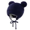 Familyhouse Baby Hat Winter Warm Pom Pom Hats Knit Earflap Cap Beanie Cute Bear Todder for Boys Girls (Navy Blue) view 2