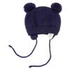 Familyhouse Baby Hat Winter Warm Pom Pom Hats Knit Earflap Cap Beanie Cute Bear Todder for Boys Girls (Navy Blue) view 3
