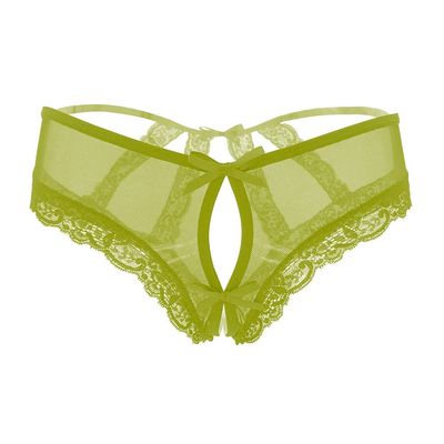 SUKIRIYA Womens lace briefs sexy panties with cage back (Olive Green, 1X/2X)