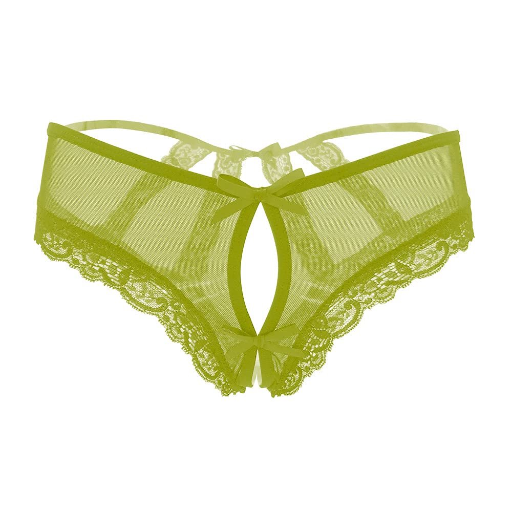 SUKIRIYA Womens lace briefs sexy panties with cage back (Olive Green, 1X/2X)