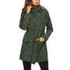 Womens Long Tunic Anoraks Autumn Outdoor Travel Waterproof Windbreaker Jacket Ladies Zipper Hooded Overcoat Outwear view 2