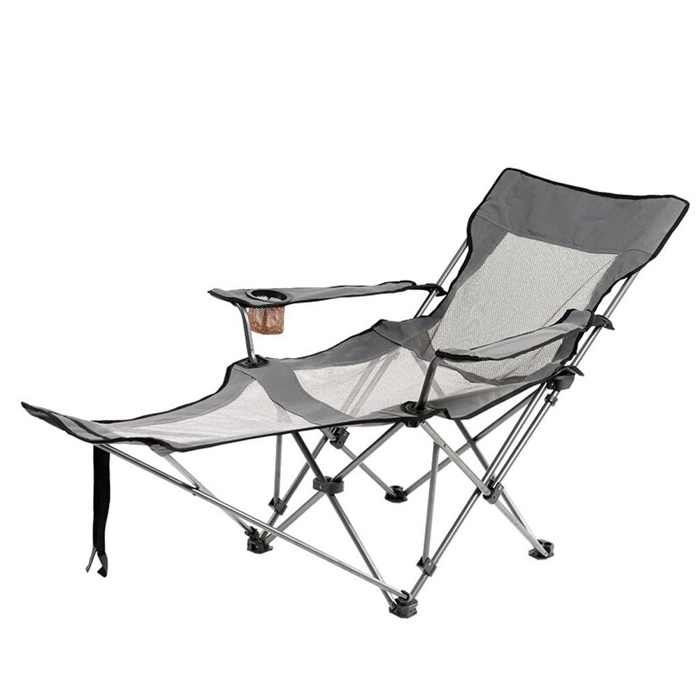 Camping Chair Adjustable Folding Chair with Pedal Net Cup HolderHeavy-Duty Support 286 Lbs,Can Sit and Lie Down Beach Chair (Color : B)