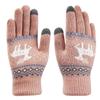 Winter Reindeer Touchscreen Gloves for Women and Men Windproof Thermal Fleece Lined Gloves Warm Wool Knit Texting Running Gloves Anti-Slip Outdoor Cycling Driving Skiing Motorcycle Gloves Elastic Cuff view 1