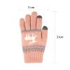 Winter Reindeer Touchscreen Gloves for Women and Men Windproof Thermal Fleece Lined Gloves Warm Wool Knit Texting Running Gloves Anti-Slip Outdoor Cycling Driving Skiing Motorcycle Gloves Elastic Cuff view 3