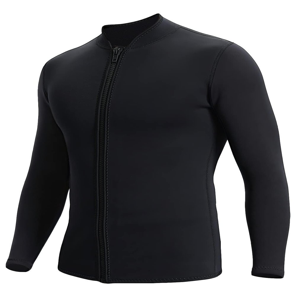 REALON Wetsuits Top Jacket Women Men 2mm Neoprene Long Sleeve Shirt 3mm Front Zipper Vest Wet Suit Keep Warm for Adult Youth Kids Diving Surf Swim Water Sports