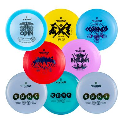 Viking Discs Starter Disc Golf Set - 8 Discs for Any Distance, PDGA Approved - Disc Golf Equipment for Adults - Putter, Mid-Range, Fairway & Distance Driver