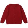 Hularka Kids Girls Solid Color Knit Cardigan Sweaters Open Front Shrug Bolero Cardigan Coats for Casual Daily Red 18-24 Months view 3