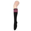 Knee High Socks for Women Leg Warmers Sports Athletic Tube Socks Striped Thigh High Stockings Cosplay 1 Pack Black Pink view 4