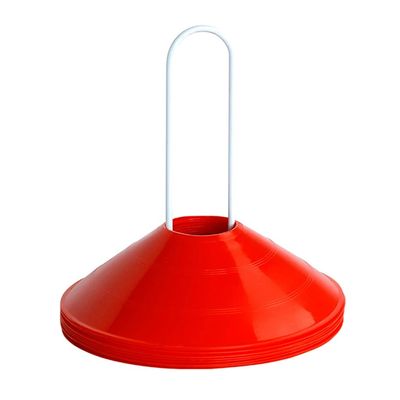 Agility Training Cone Soft Plastic Disc Cone, Children's Football Roller Skating Agility Training Cone, Color Indoor and Outdoor Marker Cones (Color : Red, Size : 10pcs)