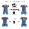 ORKY Men Soccer Jersey, Custom Made Name Number Shirt for Kids Season Tournament, Quick Dry Football Team Uniform(Red/Blue 130CM) view 2