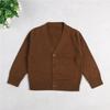 1-7T Little Boys Girls Cotton Knit Sweater V Neck Long Sleeve Cardigan Solid Button Sweaters Outwear School Uniforms (Chocolate,4-5T,4 Years,5 Years) view 2