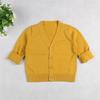 1-7T Little Boys Girls Cotton Knit Sweater V Neck Long Sleeve Cardigan Solid Button Sweaters Outwear School Uniforms (Yellow,12-18 Months,12 Months,18 Months) view 3