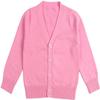 1-7T Little Boys Girls Cotton Knit Sweater V Neck Long Sleeve Cardigan Solid Button Sweaters Outwear School Uniforms (Pink,4-5T,4 Years,5 Years) view 1