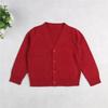 1-7T Little Boys Girls Cotton Knit Sweater V Neck Long Sleeve Cardigan Solid Button Sweaters Outwear School Uniforms (Red,3-4T,3 Years,4 Years) view 2