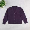 1-7T Little Boys Girls Cotton Knit Sweater V Neck Long Sleeve Cardigan Solid Button Sweaters Outwear School Uniforms (Purple,6-7T,6 Years,7 Years) view 2