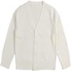 1-7T Little Boys Girls Cotton Knit Sweater V Neck Long Sleeve Cardigan Solid Button Sweaters Outwear School Uniforms (White,4-5T,4 Years,5 Years) view 1