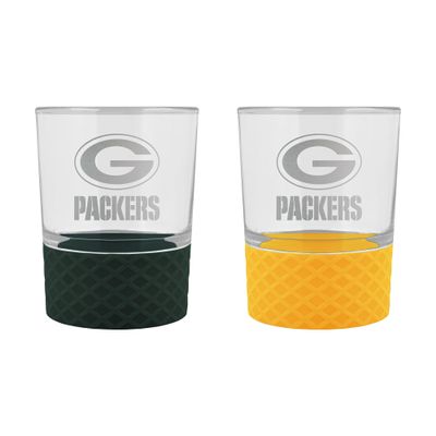 Great American Products Green Bay Packers 14oz. Commissioner Rocks Glass Two-Piece Set