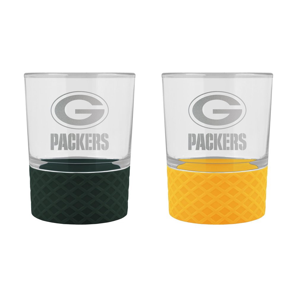 Great American Products Green Bay Packers 14oz. Commissioner Rocks Glass Two-Piece Set