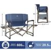 Timber Ridge Double Camping Chair Foldable Loveseat Directors Chairs, Oversized Double Folding Camping Chairs with 2 Side Tables, 2 Person Lawn Chair, Heavy Duty Support 600 LBS for Outdoor, Blue view 3