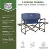 Timber Ridge Double Camping Chair Foldable Loveseat Directors Chairs, Oversized Double Folding Camping Chairs with 2 Side Tables, 2 Person Lawn Chair, Heavy Duty Support 600 LBS for Outdoor, Blue view 4