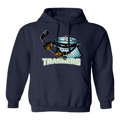 Baku Apparel Danbury Ice Hockey Main Logo Unisex Hooded Sweatshirt (Navy, Small)