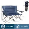 Timber Ridge 2 Person Folding Loveseat Comfortable Double Foldable Camping Chair Folding Lawn Chairs for Outside, Blue view 3