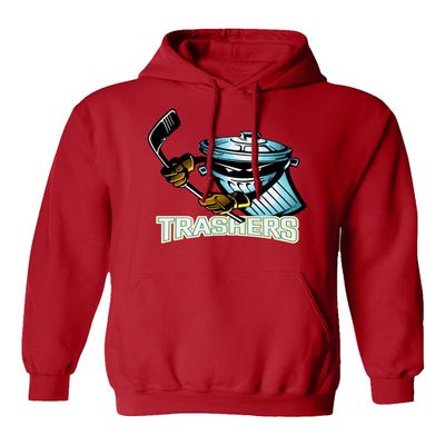 Baku Apparel Danbury Ice Hockey Main Logo Unisex Hooded Sweatshirt (Red, 3X-Large)