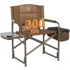 TIMBER RIDGE Folding Camping Chair with Cooler Bag, Director Chair Foldable with Side Table for Adults, Camp Chairs for Outdoor, Lawn, Sports, Fishing, Heavy Duty Supports 300lbs, Earth Brown view 1